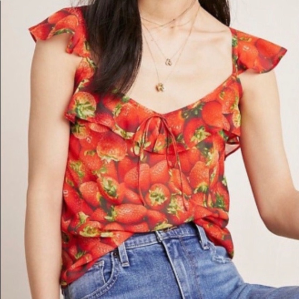 Strawberry Sheer Summer Tank x Anthropologie